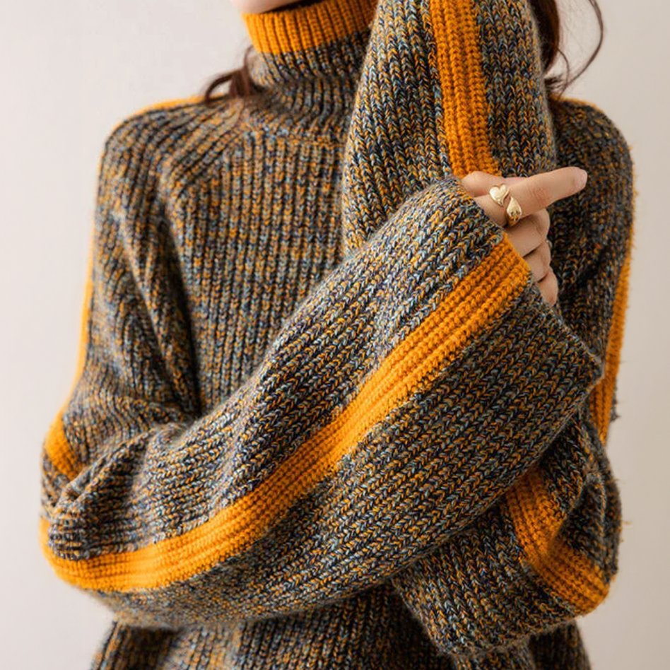 Nina - Mixed knit turtleneck Sweater