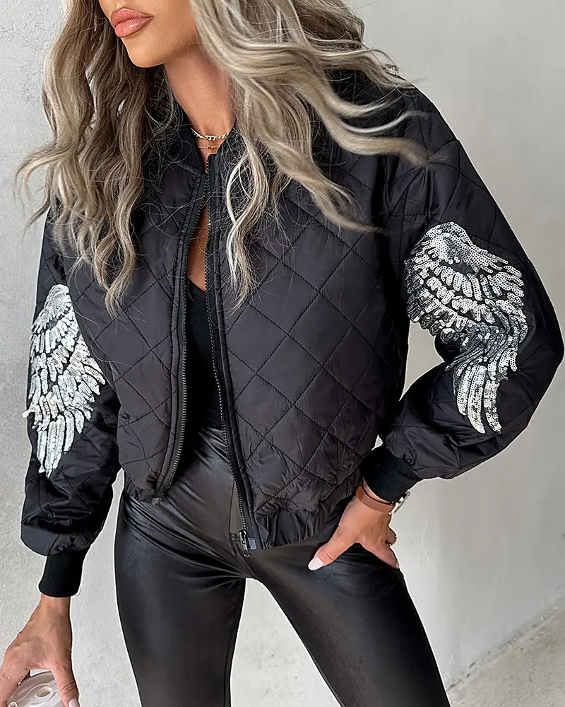 Brooke - Angel wing pattern jacket with quilted design