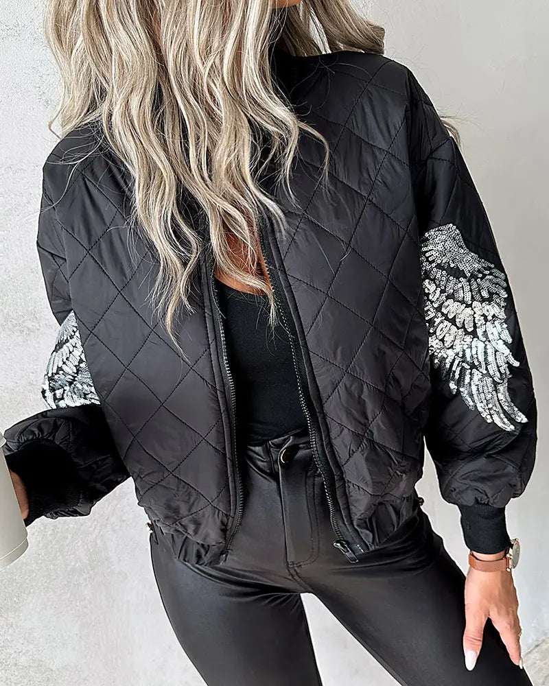 Brooke - Angel wing pattern jacket with quilted design