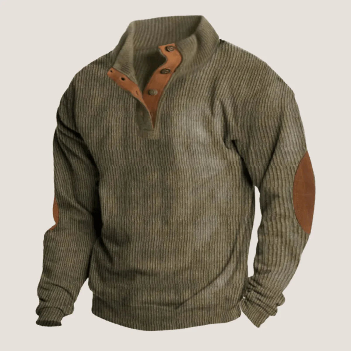 Carson - Ribbed Button Sweater