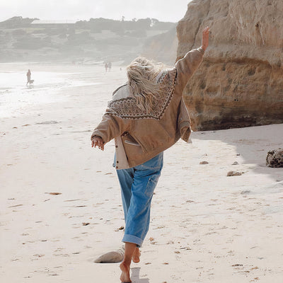 Clara - Vintage Aztec Bomber Jacket