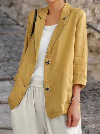 Erika - Casual linen blazer with Pockets