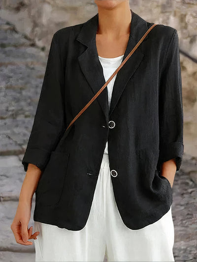 Erika - Casual linen blazer with Pockets