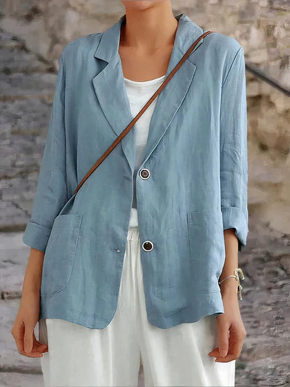 Erika - Casual linen blazer with Pockets