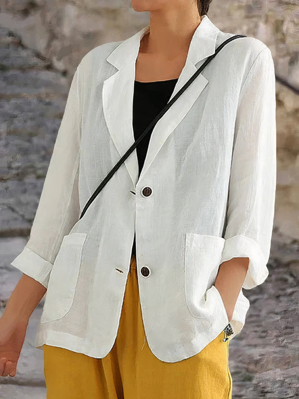 Erika - Casual linen blazer with Pockets