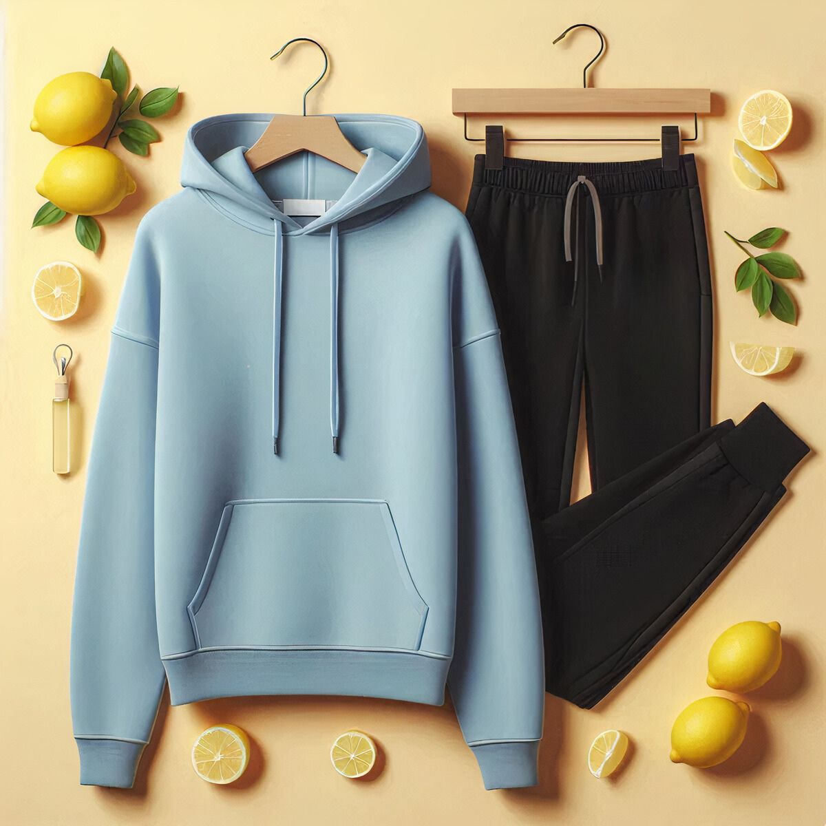 Esther - Plain Hoodie and Jogger Pants Set