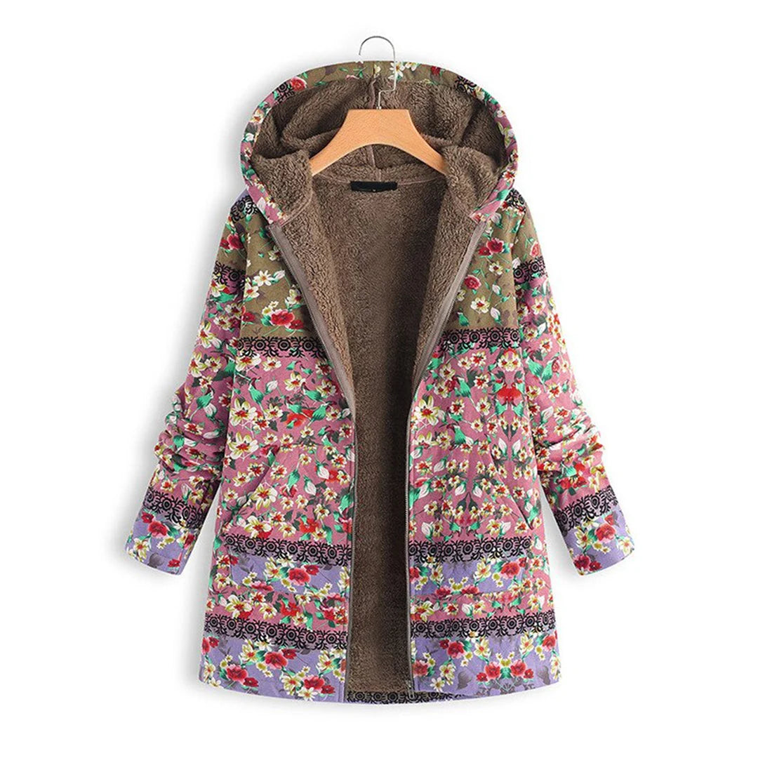 Giselle - Long teddy coat with hood for women