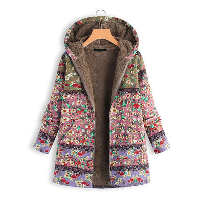 Giselle - Long teddy coat with hood for women