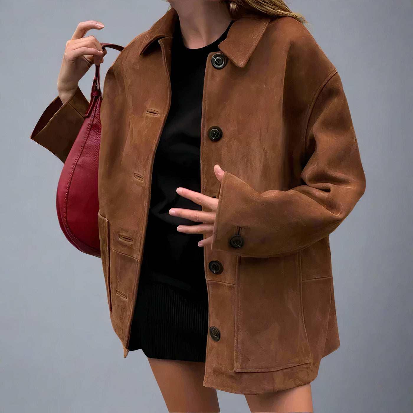 Hazel - Stylish Women's Suede Jacket