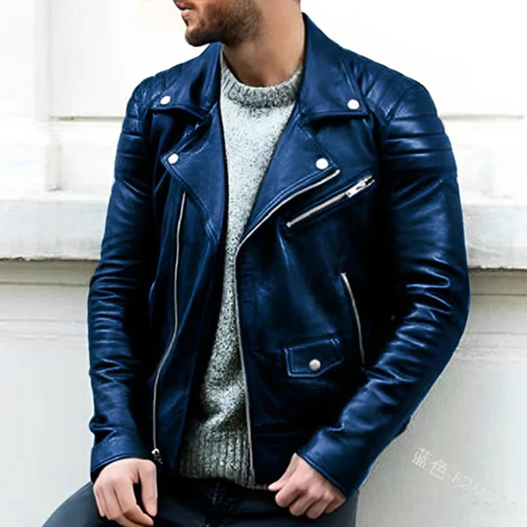 Jaxon - Leather biker jacket for men