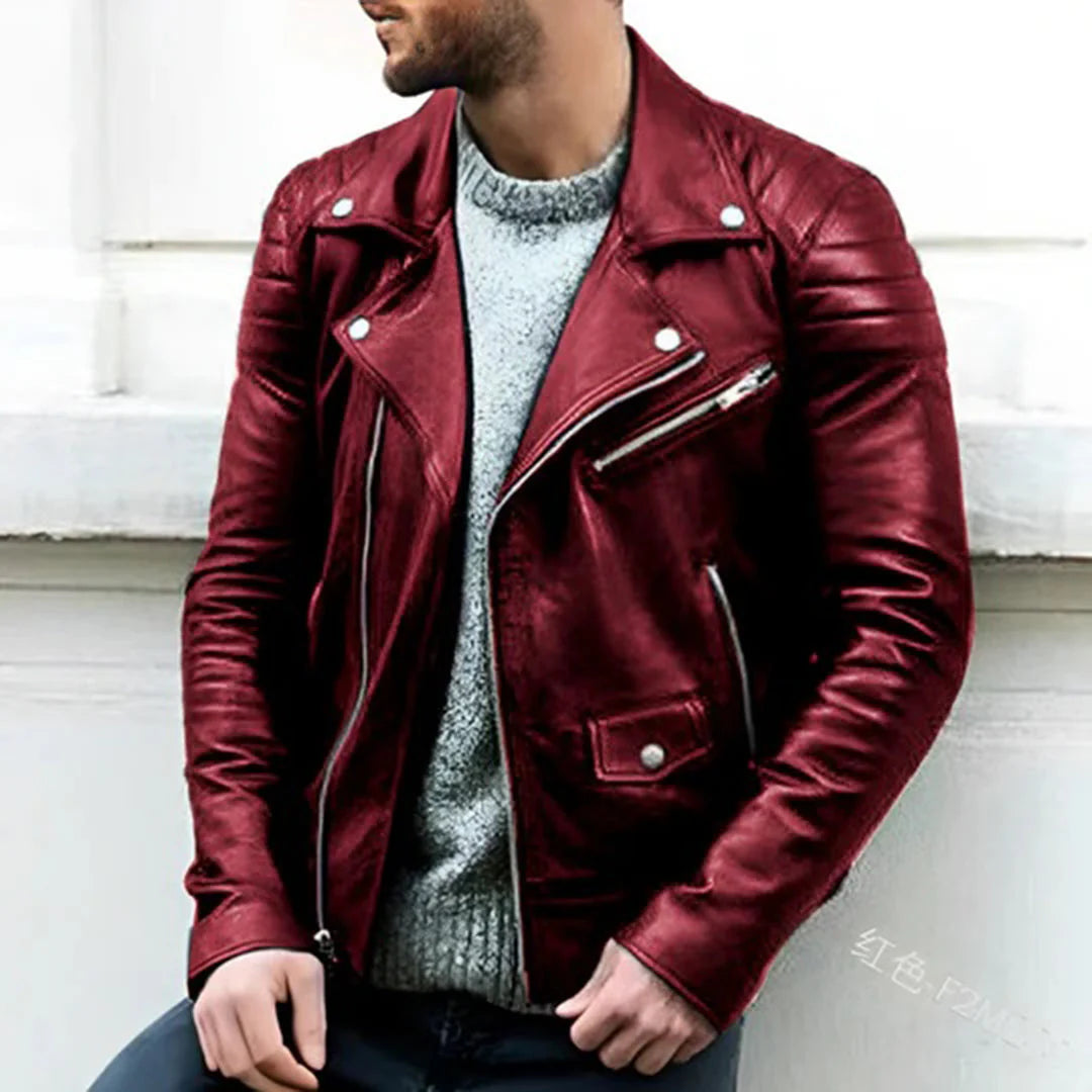 Jaxon - Leather biker jacket for men