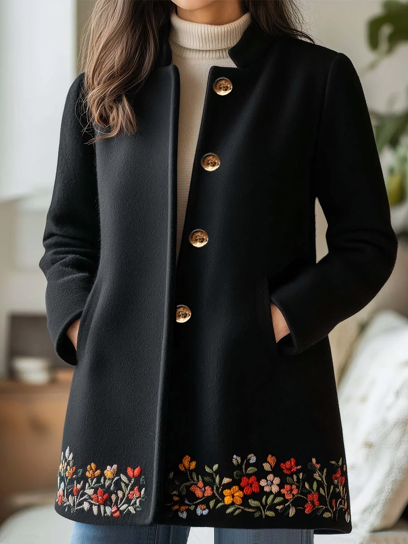 Joan - Women's Elegant Woolen Coat