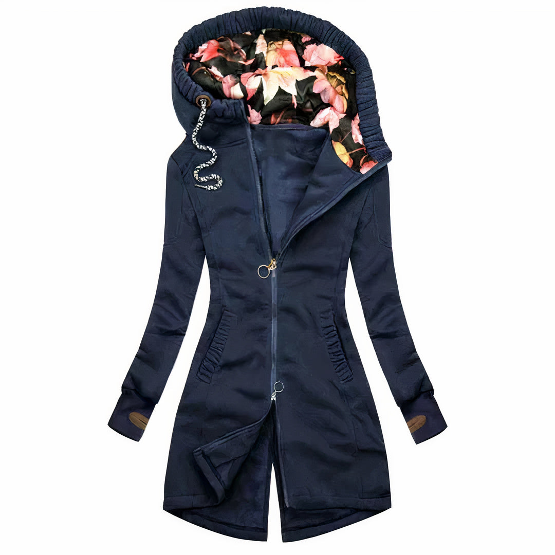 Juliet - Trendy long winter coat with hood for women