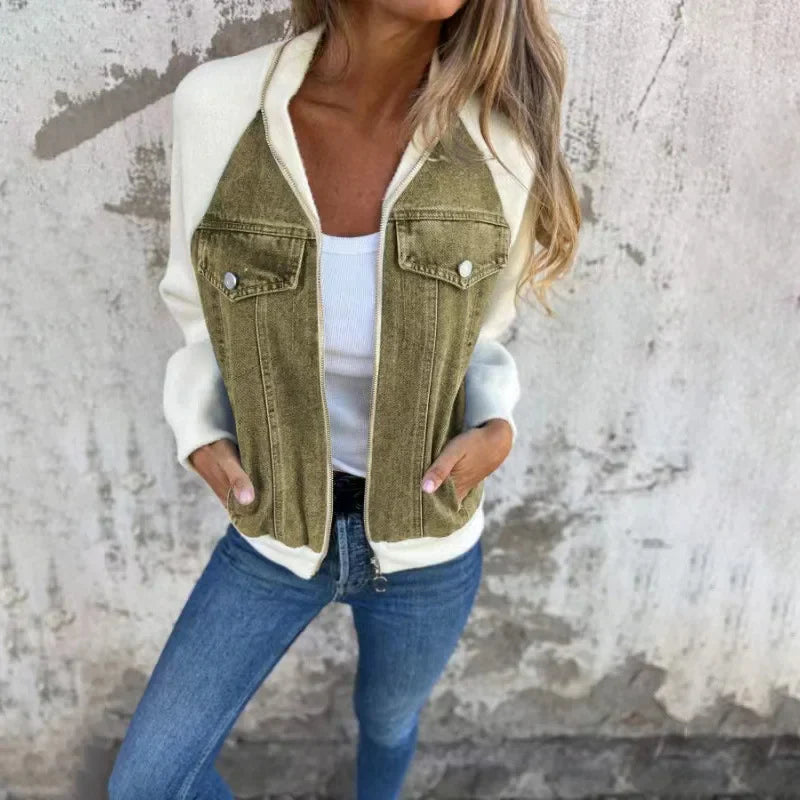 Leona - Denim Bomber Jacket Women