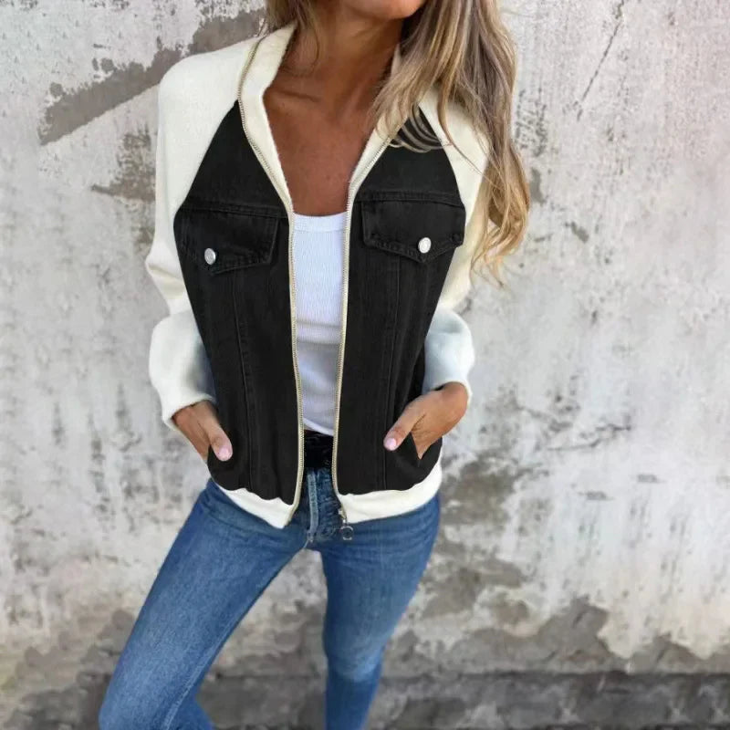 Leona - Denim Bomber Jacket Women