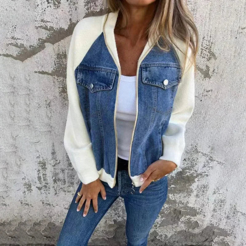 Leona - Denim Bomber Jacket Women