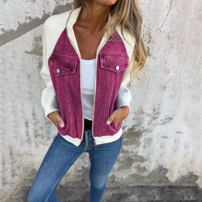 Leona - Denim Bomber Jacket Women