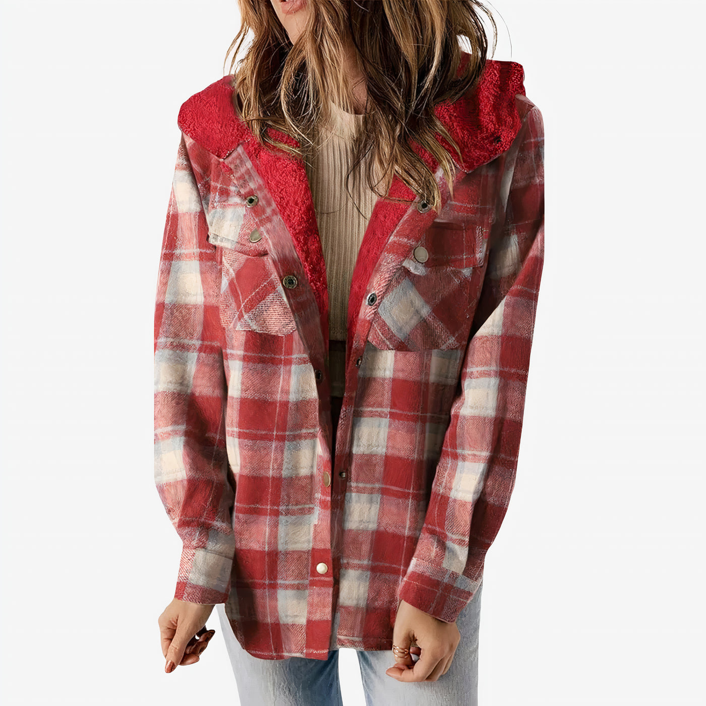 Nancy - Plaid Teddy Flannel Jacket