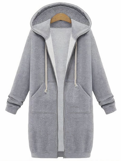 Piper - Cute Zip Up Long Hooded Jackets for Women