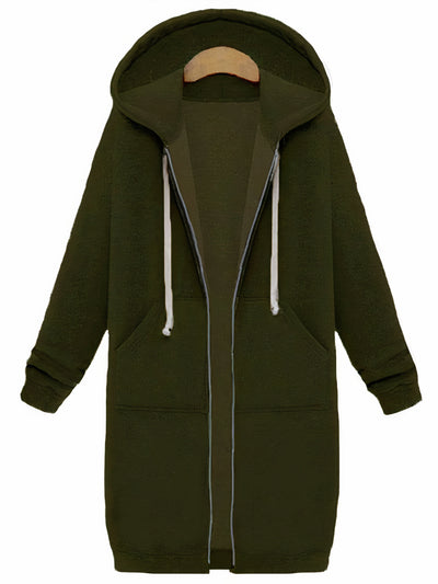 Piper - Cute Zip Up Long Hooded Jackets for Women