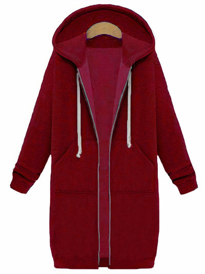 Piper - Cute Zip Up Long Hooded Jackets for Women