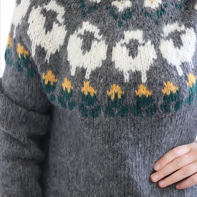 Rachel - Cozy Knitted Floral Sweater