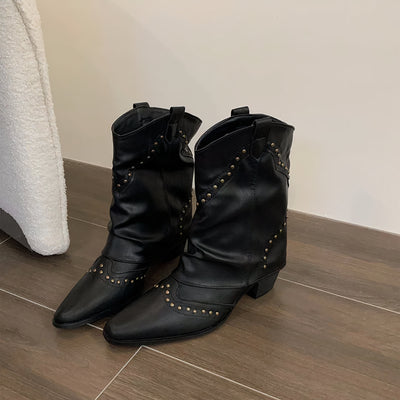 Sevyn - Trendy Ankle High Western Boots