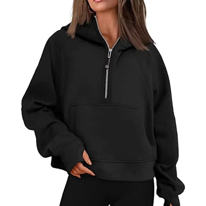 Sol - Stylish Warm Half-Zip Hoodie