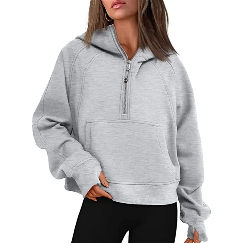 Sol - Stylish Warm Half-Zip Hoodie