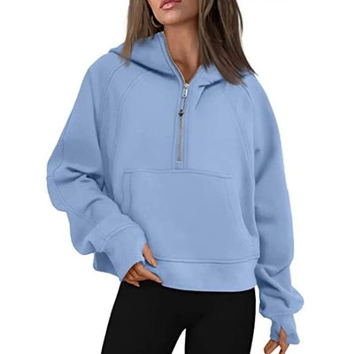 Sol - Stylish Warm Half-Zip Hoodie