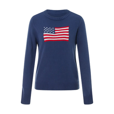 Tiana - Knitted Sweater With American Flag Detail