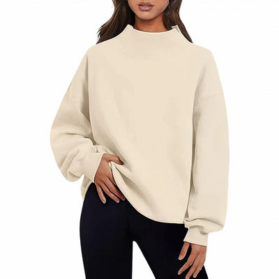 Yara - Basic Loose Fit Women's Long Sleeve Sweater