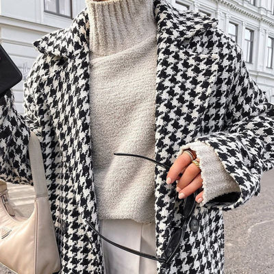 Yasmin - Houndstooth Trench coat